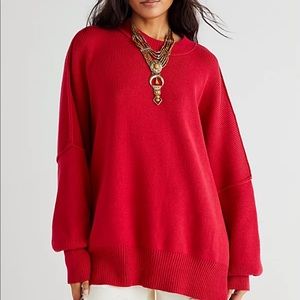 Free People Easy Street Tunic in Fuego Rosa (Red)